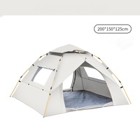 Off-white 2 Person Lightweight Camping Tent (200*150*125cm) | UV Protection Silver Coated, Dual Doors &amp; Windows
