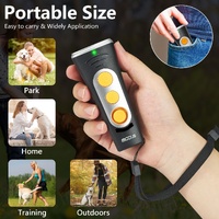 Black Portable Ultrasonic Dog Training Device - Anti-Barking &amp; Obedience Trainer with LED Indicator, Easy to Carry