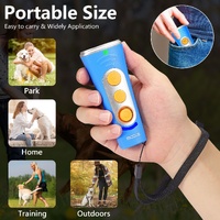 Blue Portable Ultrasonic Dog Training Device - Anti-Barking &amp; Obedience Trainer with LED Indicator, Easy to Carry