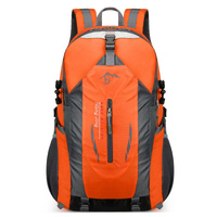 Orange Lightweight Hiking Backpack - Waterproof Outdoor Travel &amp; Camping Bag with Multi-Compartment Design