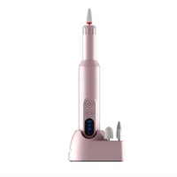Pink Electric Nail Drill Machine M3 - 3-Speed Adjustable, USB-C Rechargeable, Manicure &amp; Pedicure Tool with 6 Ceramic Drill Bits