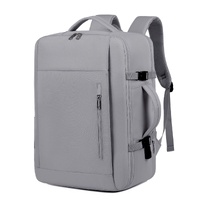 Gray Expandable Backpack with USB Port - Multi-Functional Outdoor, Commuter &amp; Laptop Bag
