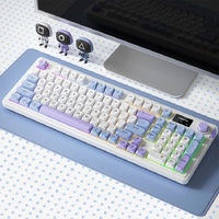 Blue+ Purple L98 High-Performance Triple Mode Keyboard - Wired, Wireless &amp; Bluetooth RGB Gaming &amp; Office Quiet Keyboard