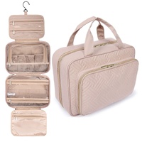 Pink Hanging Toiletry Bag Makeup Bag Travel Organizer Set - Portable, Multi-Compartment Storage for Cosmetics and Toiletries