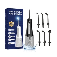 Black Portable Rechargeable Water Flosser – Handheld Oral Irrigator for Teeth &amp; Gums