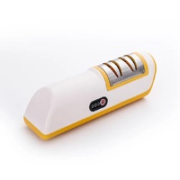 Yellow Electric Knife Sharpener Stone - High-Speed Diamond Grinding Wheel, Efficient and Easy-to-Use Blade Sharpening Tool for Home and Professional U