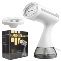 White Handheld Garment Steamer - Portable Mini Steam Iron for Home Use, Wrinkle Remover &amp; Fabric Freshener, Small Travel-Friendly Iron for Clothes, St