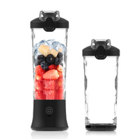 Black 600ml Large Capacity Juicer Cup - Rechargeable Portable Multifunctional Ice Crushing &amp; Fruit Blender