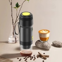 Black Portable Fully Automatic Espresso Coffee Machine - Universal 3-in-1 Capsule, Coffee Powder &amp; Espresso Maker