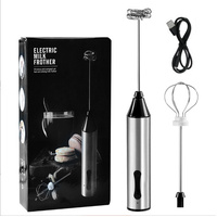 Rechargeable Electric Milk Frother, Handheld Foam Maker, Coffee Frothing Wand, Whisk for Milk, Coffee, and Baking