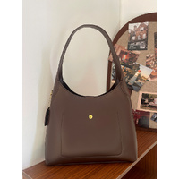 Brown Oil-Wax Leather Style Casual Shoulder Bag, Versatile Handbag and Crossbody Tote for Women