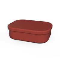 Dark Red Food-Grade Silicone Lunch Box - Microwave Safe Bento Box with Dividers &amp; Airtight Seal