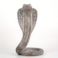 Grey Decorative Resin Cobra Statue - Unique Animal Figurine for Home Decor &amp; Creative Gifts