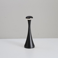 Black Modern Minimalist LED Mushroom Lamp - Touch Control Rechargeable Night Light