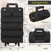 Heavy-Duty Tool Organizer Roll with Detachable Pouches