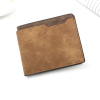 Light Brown Men&#39;s Genuine Leather Bifold Wallet - Compact Design with Multiple Card Slots