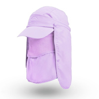 Purple UV Protection 4-in-1 Outdoor Sun Hat with Removable Flaps