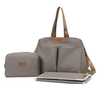 Dark Grey Multi-functional Baby Diaper Bag with Changing Mat - Travel &amp; Stroller-Friendly Design