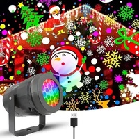 LED Snowflake Projector Light - 7-Color Rotating Christmas &amp; Holiday Decoration Laser Stage Light, 16 Patterns for Festive Decor