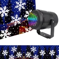 LED Snowflake Projector Light - 7-Color Rotating Christmas &amp; Holiday Decoration Laser Stage Light, 16 Patterns for Festive Decor