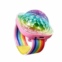 Pink USB Wristband Car Suction Stage Light - 5V Charging Mini 7-Color Laser Light, Atmosphere Light for Car, Party &amp; Events
