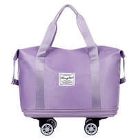 Light Purple Large Capacity Travel Bag with Expandable Design, Waterproof &amp; Wet-Dry Separation, 360° Spinner Wheels - Ideal for Students, Business, an