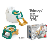 Green Children&#39;s Toilet Trainer Seat - Foldable Potty Ladder with Color Box, Easy-to-Use Toilet Seat for Kids