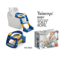 Blue Children&#39;s Toilet Trainer Seat - Foldable Potty Ladder with Color Box, Easy-to-Use Toilet Seat for Kids