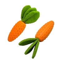 2 PCS Durable Rubber Carrot Dog Toy – Squeaky Chew Toy for Large Dogs, Puppy Teething &amp; Dental Care, Interactive Play for Bored Pets