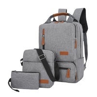 Light Gray 3-Piece Backpack Set – Men’s &amp; Women’s Student Travel Backpack, Casual Backpack, Laptop Bag, Notebook Bag, Computer Bag