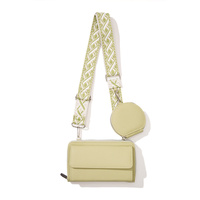 Light Green 2-piece combination new mobile phone shoulder bag niche design one-shoulder messenger bag mobile phone bag multi-function wide shoulder st
