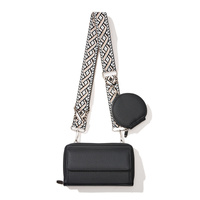 Black 2-piece combination new mobile phone shoulder bag niche design one-shoulder messenger bag mobile phone bag multi-function wide shoulder strap mo