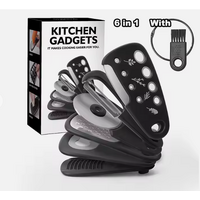 Stackable Kitchen Tool Set - Multi-Function Grater, Herb Cutter, Garlic Press, Can Opener, Cheese Grater, Pizza Cutter &amp; Spice Set