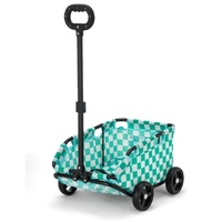 Green Lattice Compact Foldable Pet Stroller for Dogs and Cats - Lightweight Travel Pushchair for Small Pets, Teddy Dogs, and Cats - Portable and Colla