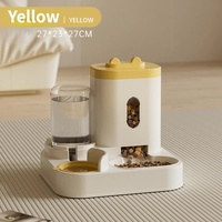 Yellow Automatic Pet Feeder and Water Dispenser - Smart Dog Bowl &amp; Cat Feeder, Universal Pet Feeding Station, Electric Pet Water Fountain