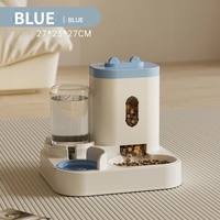 Blue Automatic Pet Feeder and Water Dispenser - Smart Dog Bowl &amp; Cat Feeder, Universal Pet Feeding Station, Electric Pet Water Fountain
