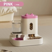 Pink Automatic Pet Feeder and Water Dispenser - Smart Dog Bowl &amp; Cat Feeder, Universal Pet Feeding Station, Electric Pet Water Fountain