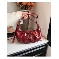 Red Elegant Bowknot Design Shoulder Bag - Chic Underarm Dumpling Bag for Trendy Looks