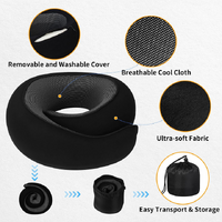 Black Velcro Tape Memory Foam U-Shaped Neck Pillow – Snail Travel Cushion for Airplane, Office Nap, and Travel – Adjustable with Magnetic Therapy Clot