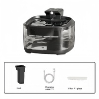 Black 4.5L Rechargeable Pet Water Fountain for Cats &amp; Dogs - Automatic Circulating Water Dispenser with Large Capacity