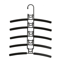 2 PCS Black Children&#39;s Multi-Layer Foam Hanger, Detachable Non-Slip Clothes Rack, Space-Saving Wardrobe Organizer