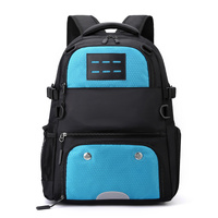 Blue And Black Large Capacity Sports Backpack, Waterproof Basketball &amp; Soccer Bag, Separate Shoe Compartment, Student Backpack