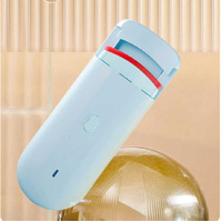 Light Blue Electric Heated Eyelash Curler, Portable Rechargeable Lash Curler, Long-Lasting Eyelash Curling Tool