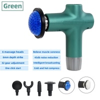 Green Mini 4-Head Deep Tissue Massage Gun - Portable Wireless Fascia Gun for Muscle Relaxation with Cold &amp; Heat Therapy, LCD Display