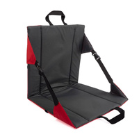 Black And Red Portable Outdoor Camping Seat Pad with Backrest, Foldable &amp; Waterproof Concert Cushion, 600D Oxford Fabric, Ideal for Hiking &amp; Picnics