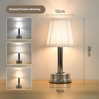 Silver Creative LED Rechargeable Table Lamp | 3 Adjustable Light Modes | Touch Control | USB Charging | Modern Atmosphere Light for Bar, Restaurant, C