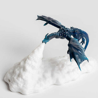 Blue Ice Dragon 3D Printed LED Dragon Flame Night Light - Unique Decorative Lamp for Desk, Bedroom &amp; Gift Ideas