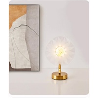 Sunflower Shape Luxury Acrylic Table Lamp - Modern USB Powered Night Light | Decorative Atmosphere Lamp for Bedroom, Living Room, and Bedside | Compac