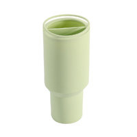 Green 40oz Silicone Dual-Chamber Cup Separator – Food-Grade Drink Divider, Cold Drink Mug with Separate Compartments, BPA-Free Silicone Liner for Beve