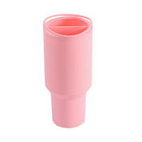 Pink 40oz Silicone Dual-Chamber Cup Separator - Food-Grade Drink Divider, Cold Drink Mug with Separate Compartments, BPA-Free Silicone Liner for Bever